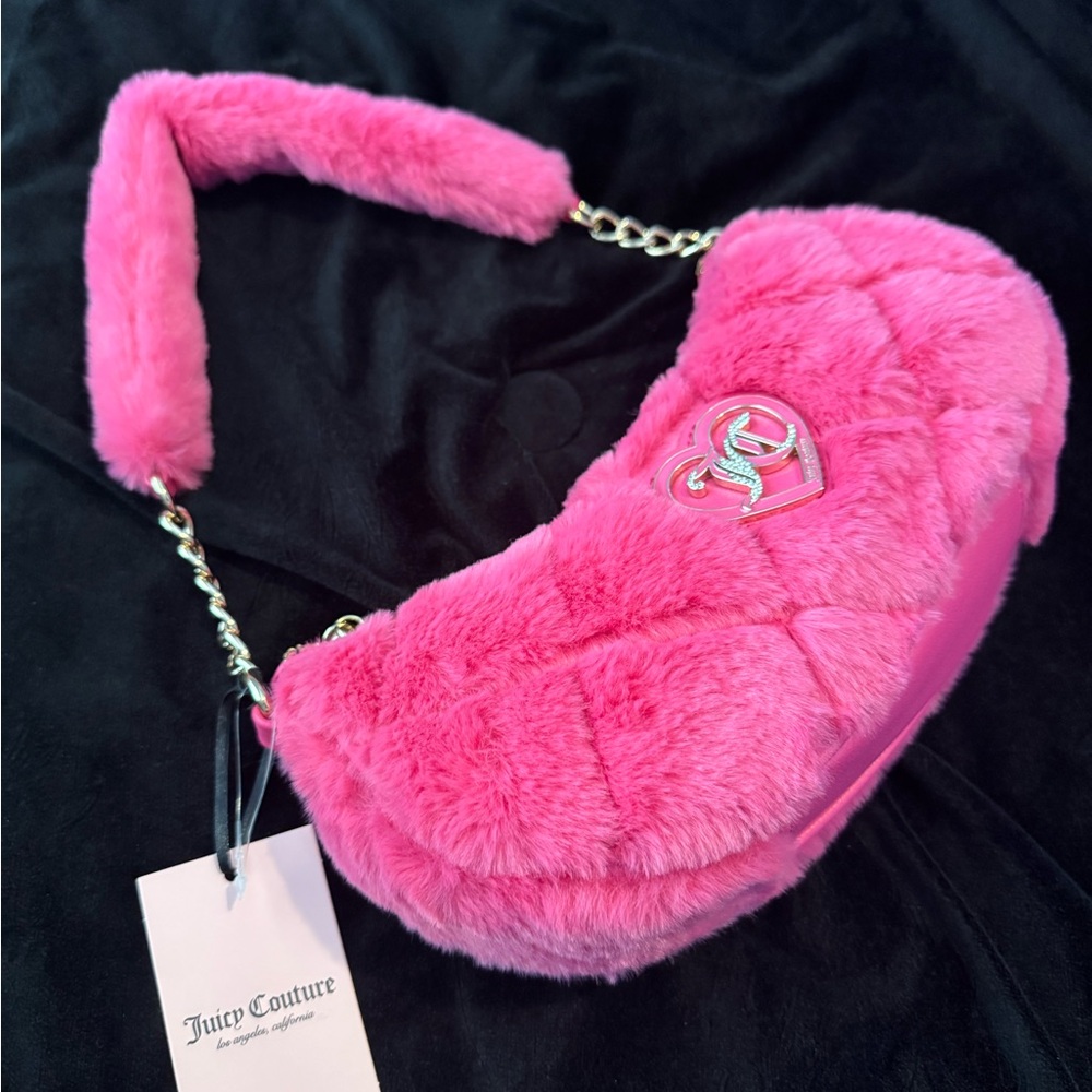 Juicy Couture Vibrant Pink Faux Fur Bag